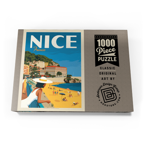 France: Nice, Vintage Poster 1000 Puzzle Schachtel Ansicht3