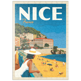 Darstellung des Puzzle Motivs Frankreich: Nizza, Vintage Poster - Puzzleteile: 200