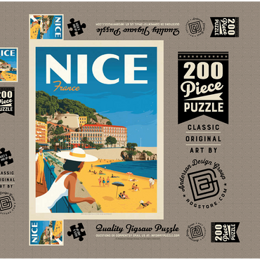 France: Nice, Vintage Poster 200 Puzzle Schachtel 3D Modell