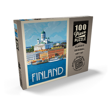 Finland: Helsinki, Vintage Poster 100 Puzzle Schachtel Ansicht2