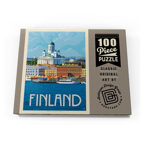 Finland: Helsinki, Vintage Poster 100 Puzzle Schachtel Ansicht3