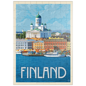 Darstellung des Puzzle Motivs Finland: Helsinki, Vintage Poster - Puzzleteile: 100