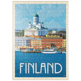 Darstellung des Puzzle Motivs Finland: Helsinki, Vintage Poster - Puzzleteile: 200
