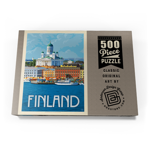 Finland: Helsinki, Vintage Poster 500 Puzzle Schachtel Ansicht3
