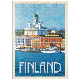 Darstellung des Puzzle Motivs Finland: Helsinki, Vintage Poster - Puzzleteile: 500