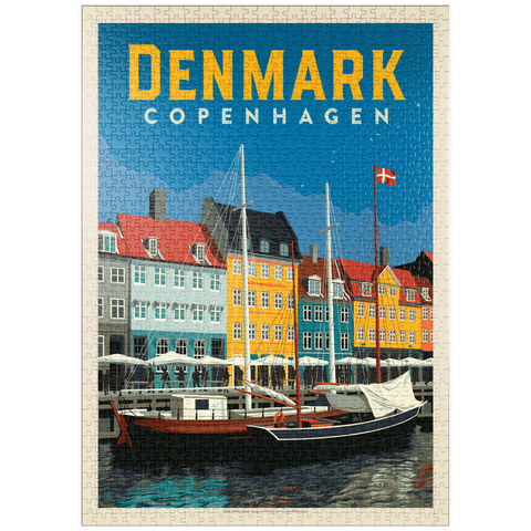 puzzleplate Denmark: Copenhagen, Vintage Poster 1000 Puzzle