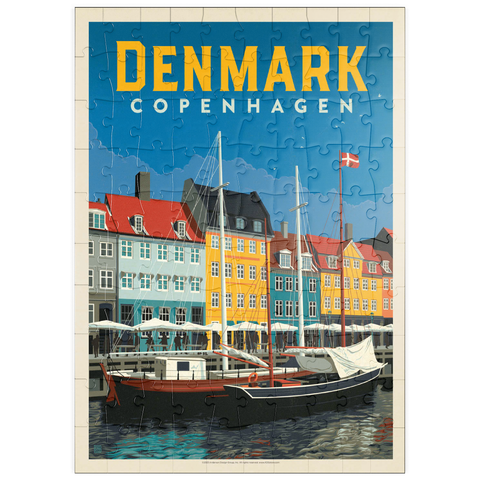 puzzleplate Denmark: Copenhagen, Vintage Poster 100 Puzzle