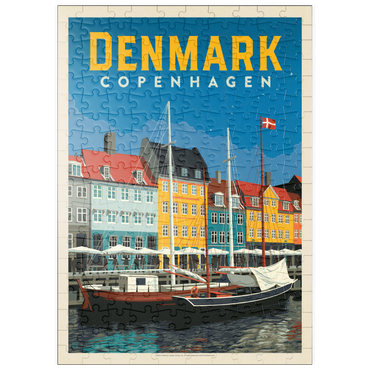 puzzleplate Denmark: Copenhagen, Vintage Poster 200 Puzzle