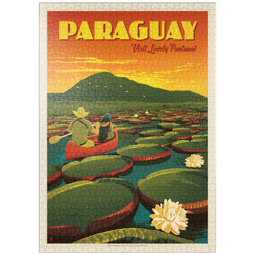 puzzleplate Paraguay: Giant Lily Pads, Vintage Poster 1000 Puzzle