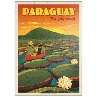 puzzleplate Paraguay: Giant Lily Pads, Vintage Poster 100 Puzzle