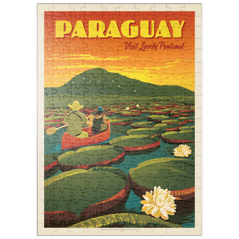 puzzleplate Paraguay: Giant Lily Pads, Vintage Poster 200 Puzzle
