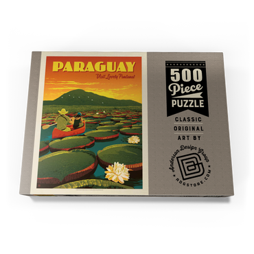 Paraguay: Giant Lily Pads, Vintage Poster 500 Puzzle Schachtel Ansicht3