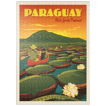 puzzleplate Paraguay: Giant Lily Pads, Vintage Poster 500 Puzzle