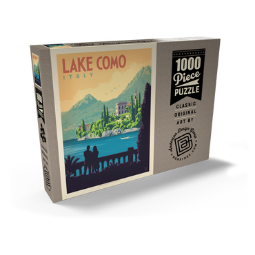 Italy: Lake Como, Vintage Poster 1000 Puzzle Schachtel Ansicht2