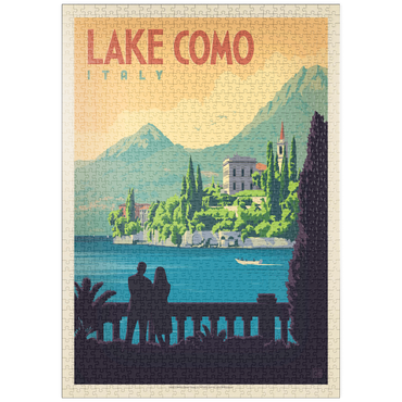 puzzleplate Italy: Lake Como, Vintage Poster 1000 Puzzle