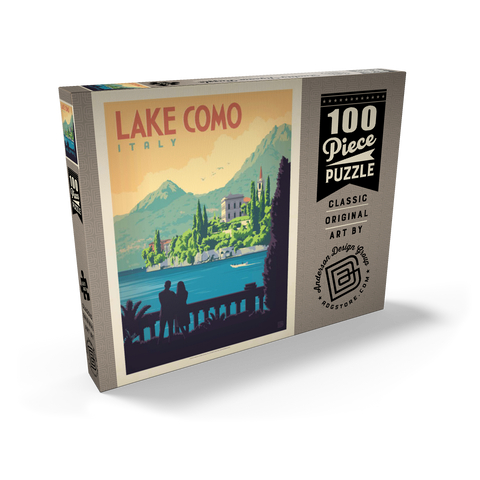 Italy: Lake Como, Vintage Poster 100 Puzzle Schachtel Ansicht2