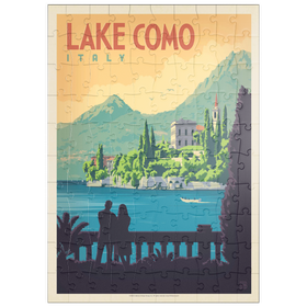 Darstellung des Puzzle Motivs Italien: Comer See, Vintage Poster - Puzzleteile: 100