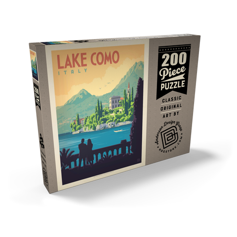 Italy: Lake Como, Vintage Poster 200 Puzzle Schachtel Ansicht2