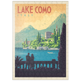 Darstellung des Puzzle Motivs Italien: Comer See, Vintage Poster - Puzzleteile: 200