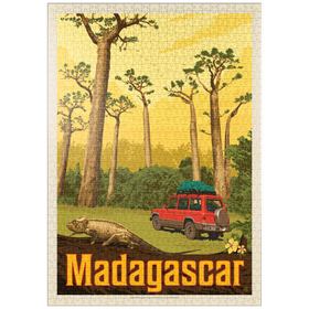 Darstellung des Puzzle Motivs Madagaskar: Der achte Kontinent, Vintage Poster - Puzzleteile: 1000