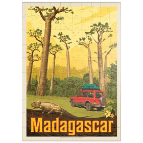 Darstellung des Puzzle Motivs Madagaskar: Der achte Kontinent, Vintage Poster - Puzzleteile: 100
