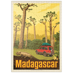 Darstellung des Puzzle Motivs Madagaskar: Der achte Kontinent, Vintage Poster - Puzzleteile: 500