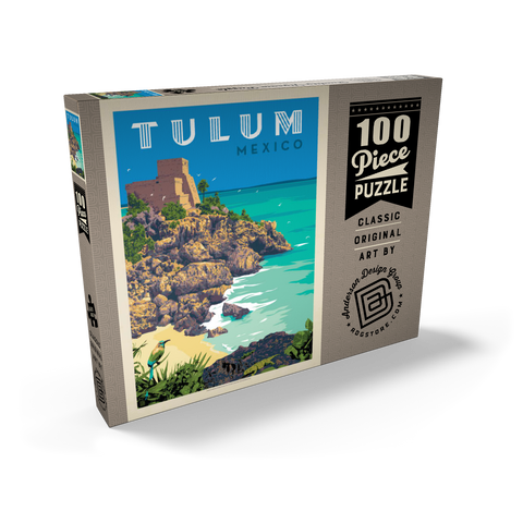Mexico: Tulum, Vintage Poster 100 Puzzle Schachtel Ansicht2