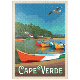 Darstellung des Puzzle Motivs Kap Verde: Ein vulkanischer Archipel, Vintage Poster - Puzzleteile: 1000