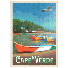 Darstellung des Puzzle Motivs Kap Verde: Ein vulkanischer Archipel, Vintage Poster - Puzzleteile: 100