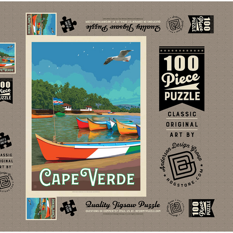 Cape Verde: A Volcanic Archipelago, Vintage Poster 100 Puzzle Schachtel 3D Modell