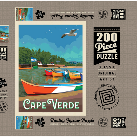 Cape Verde: A Volcanic Archipelago, Vintage Poster 200 Puzzle Schachtel 3D Modell