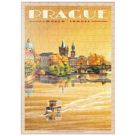 Darstellung des Puzzle-Motivs Prag, Karlsbrücke - A Sunset's Old Town View – Puzzleteile: 200