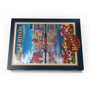 Amsterdam, Netherlands - City of Canals, Vintage Travel Poster 1000 Puzzle Schachtel Ansicht3