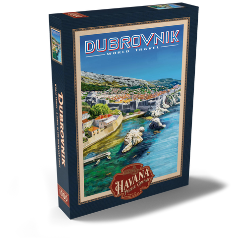 Dubrovnik, Croatia - A Jewel of the Dalmatian Coast, Vintage Travel Poster 1000 Puzzle Schachtel Ansicht2