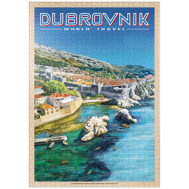 puzzleplate Dubrovnik, Croatia - A Jewel of the Dalmatian Coast, Vintage Travel Poster 1000 Puzzle