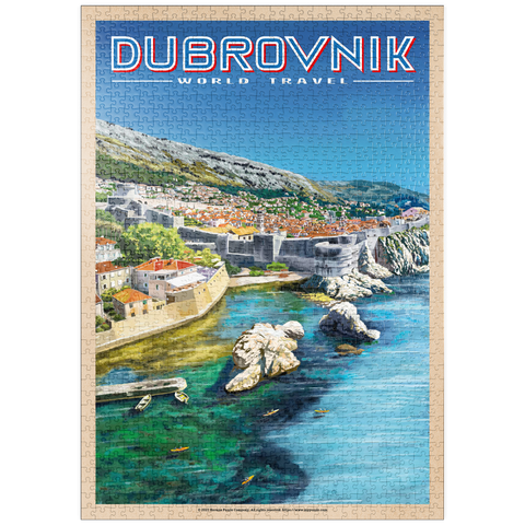 puzzleplate Dubrovnik, Croatia - A Jewel of the Dalmatian Coast, Vintage Travel Poster 1000 Puzzle