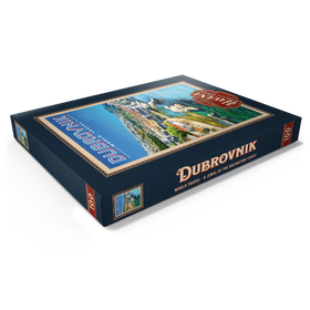 Darstellung des Puzzle Motivs Dubrovnik, Kroatien - Ein Juwel an der Dalmatinischen Küste, Vintage Travel Poster - Puzzleteile: 100