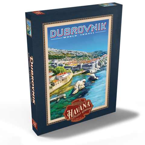 Dubrovnik, Croatia - A Jewel of the Dalmatian Coast, Vintage Travel Poster 100 Puzzle Schachtel Ansicht2