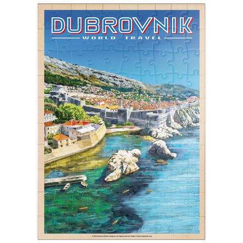 puzzleplate Dubrovnik, Croatia - A Jewel of the Dalmatian Coast, Vintage Travel Poster 100 Puzzle