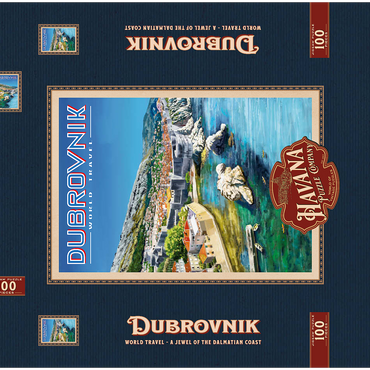 Dubrovnik, Croatia - A Jewel of the Dalmatian Coast, Vintage Travel Poster 100 Puzzle Schachtel 3D Modell