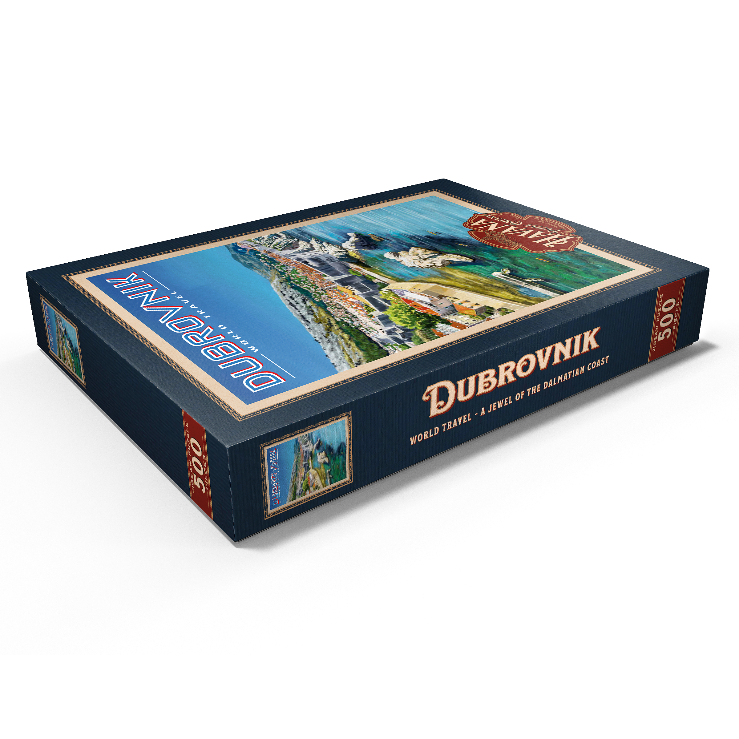 1000 Teile Puzzle Dubrovnik – Vintage-Reiseposter, Premium Karton, Inkl. Referenzposter, Made In USA – Havana Puzzle Company 1000 Teile Puzzle Dubrovnik – Vintage-Reiseposter, Premium Karton, Inkl. Referenzposter, Made In USA – Havana Puzzle Company
