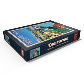 Darstellung des Puzzle Motivs Dubrovnik, Kroatien - Ein Juwel an der Dalmatinischen Küste, Vintage Travel Poster - Puzzleteile: 500
