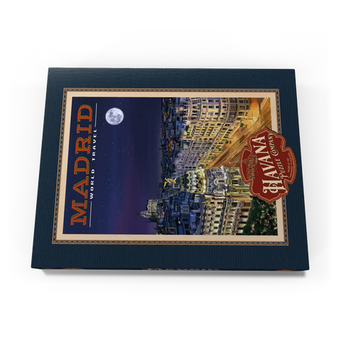 Madrid, Spain - Gran Vía by Night, Vintage Travel Poster 100 Puzzle Schachtel Ansicht3