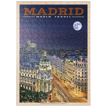 puzzleplate Madrid, Spain - Gran Vía by Night, Vintage Travel Poster 200 Puzzle