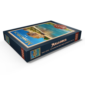 Alternative Darstellung des Puzzle-Motivs Palma de Mallorca, Spanien - Die bezaubernde Kathedrale Santa Maria am Meer, Vintage Travel Poster – Puzzleteile: 1000