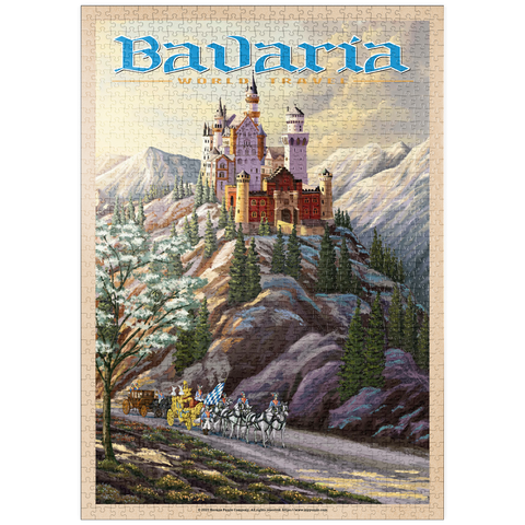 puzzleplate Neuschwanstein Castle, Germany - Whispers of Winter's Fantasy, Vintage Travel Poster 1000 Puzzle