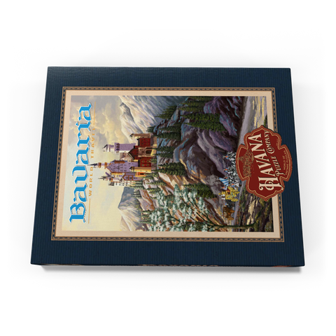 Neuschwanstein Castle, Germany - Whispers of Winter's Fantasy, Vintage Travel Poster 200 Puzzle Schachtel Ansicht3