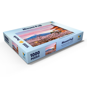 Alternative Darstellung des Puzzle-Motivs Kirschblüte an der Chureito Pagode mit Blick auf den Mount Fuji - Japan – Puzzleteile: 1000