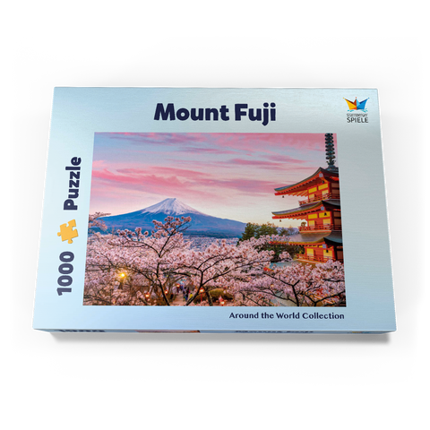 Kirschblüte an der Chureito Pagode mit Blick auf den Mount Fuji - Japan 1000 Puzzle Schachtel Ansicht3