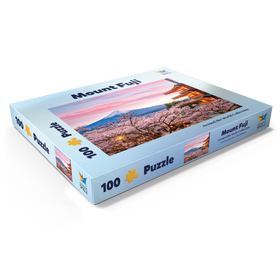 Darstellung des Puzzle Motivs Kirschblüte an der Chureito Pagode mit Blick auf den Mount Fuji - Japan - Puzzleteile: 100